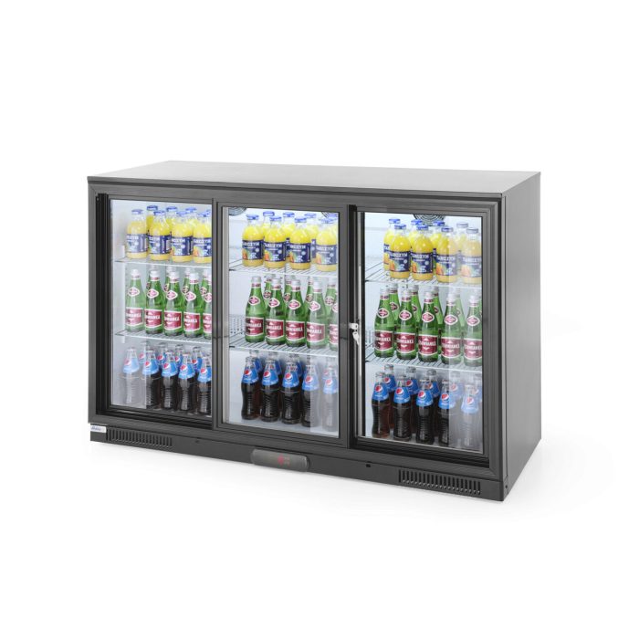 Vitrina frigorifica de prezentare 3 usi glisante interval temperatura 2/10?C, 300 W, corp inox, ARKTIC by Hendi, 1335x500x(h)900 mm 338 Litri, Clasa energetica E - Image 3