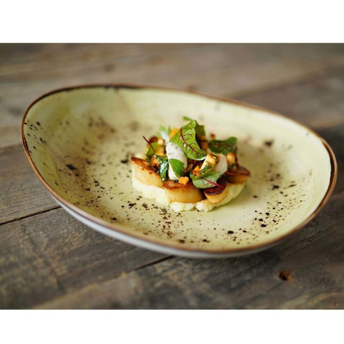 Farfurie cu formă organică Olive 350x210 mm Fine Dine - Image 8