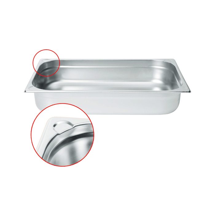 Tava Gastronorm GN 1/1, 530x325x(H)65 mm, 8.6 litri, inox, Hendi Kitchen Line - Image 3