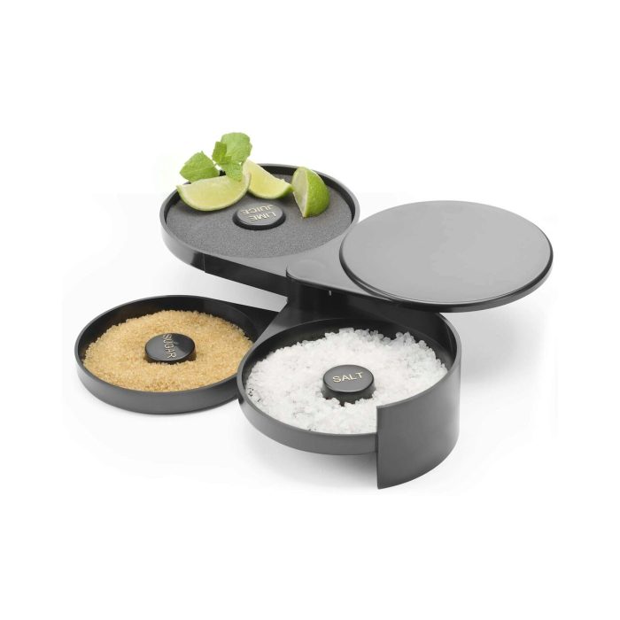 Set decorare margine pahare cocktail cu 3 zone pt zahar, sare si lime - - 200x160x(H)75 mm - plastic ABS - Hendi - Image 8