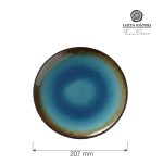 Farfurie Fine Dine, colectia Lazur, diametru 207 mm, portelan decorat manual - Image 4