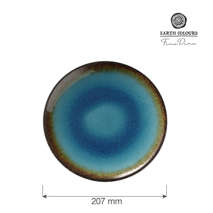 Farfurie Fine Dine, colectia Lazur, diametru 207 mm, portelan decorat manual - Image 4