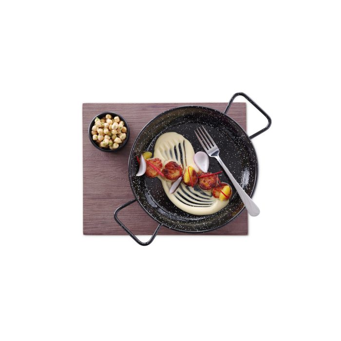 Tigaie paella cu 2 manere, otel emailat, 24 cm diametru x 4 cm inaltime , Hendi, potrivita si pentru servire - Image 3