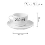 Ceasca cu farfuriuta Bianco 230 ml portelan alb, , Fine Dine - Image 4