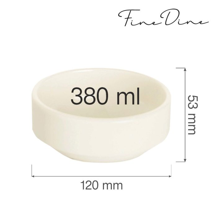 Bol stivuibil Fine Dine, Crema 380 ml, 120 mm - Image 5