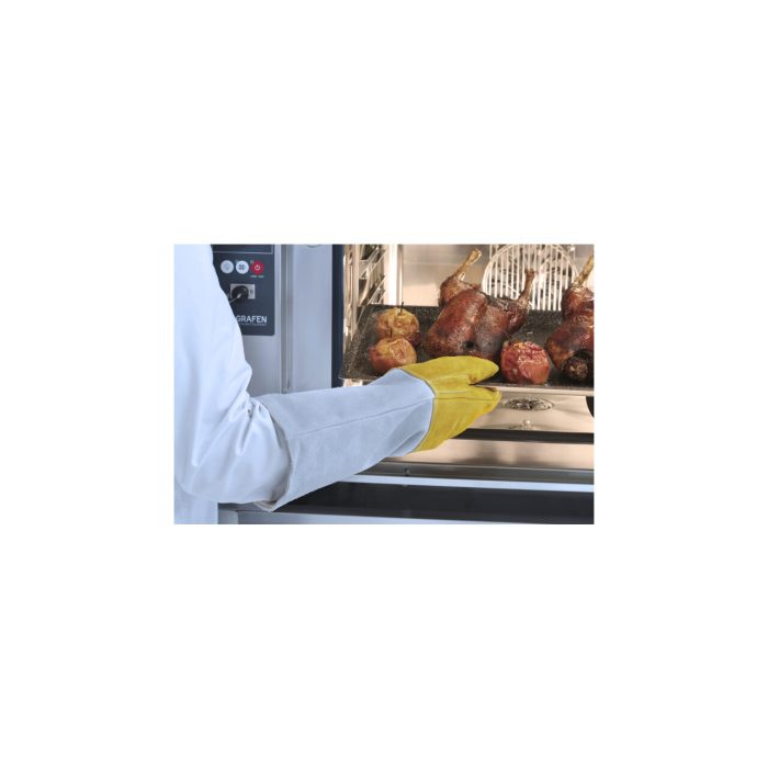 Manusi pentru cuptor Hendi, din piele, cu degete, lungime 460 mm, rezistente la temperaturi de pana la 250 C - Image 2