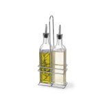 Oliviera cu 2 sticle ulei/otet in suport si cu picurator, 230 ml, 115x60x(H)325 mm, Hendi - Image 2