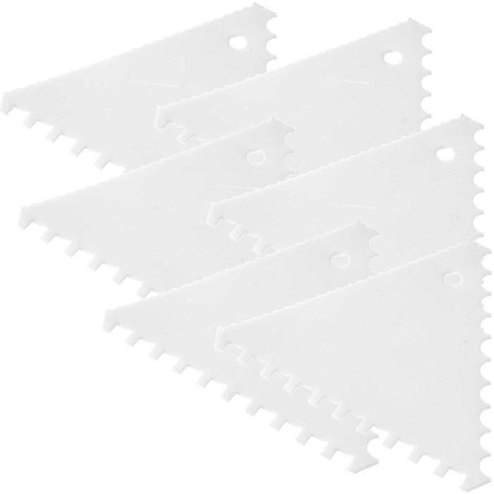 Razuitor aluat Hendi triunghiular cu margini zimtate, dinti mari 110x110mm, 6 buc/set - Image 3