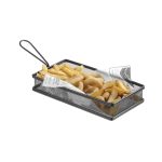 Cos servire tip mini-fry, pentru servire snacks , cartofi prajiti, inox, 90x90x(h)90 mm, Hendi - Image 5