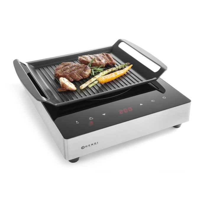 Gratar pentru masini de gatit cu inductie Aluminiu/Teflon 39 cm lungime x26 cm latime x 3,5 cm inaltime Hendi - Image 3