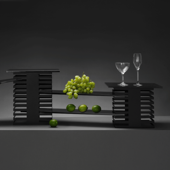 Coloana bufet Skiatos, 17 nivele,Fine Dine, negru 250x250x500mm - Image 7