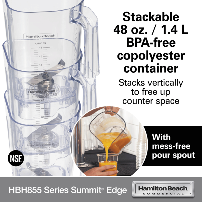 Blender cu protectie fonica Summit® Edge HBH855-CE, Hamilton Beach Commercial - Image 11