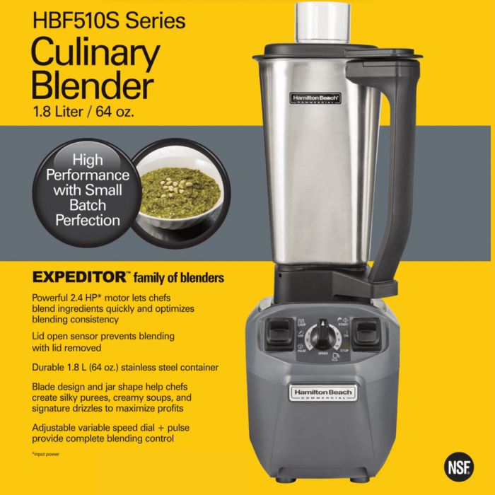 Blender de bucătărie Expeditor™ HBF510S-CE cu vas din oțel inoxidabil de 1,8 l, Hamilton Beach Commercial - Image 11