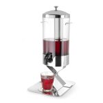 Dispenser profesional pentru suc 5 litri, sistem racire cu cuburi gheata, corp inox, cuva policarbonat, robinet anti-picurare, Hendi, 28x22x(H)51 cm - Image 6