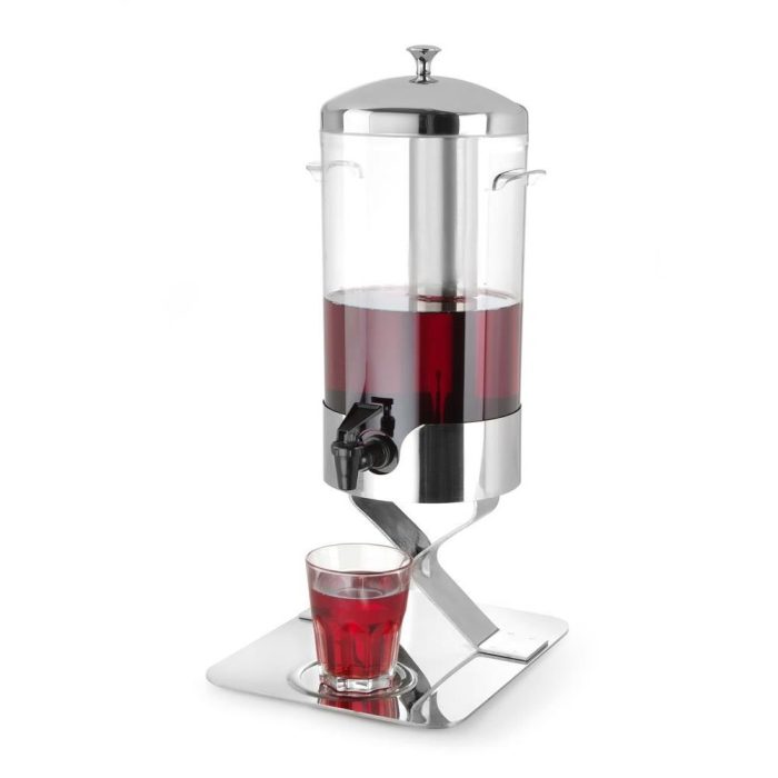 Dispenser profesional pentru suc 5 litri, sistem racire cu cuburi gheata, corp inox, cuva policarbonat, robinet anti-picurare, Hendi, 28x22x(H)51 cm - Image 6