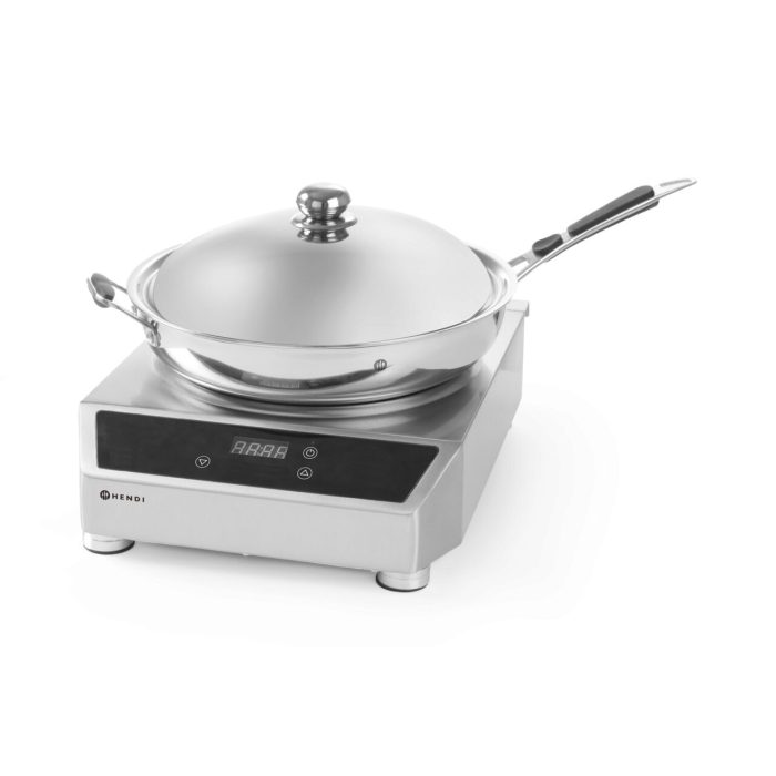 Plita cu inductie profesionala, Hendi Profi Line, model 3500 W, control digital, corp inox, 34 cm x45 cm x12 cm inaltime - Image 2