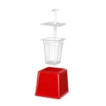Dispenser de sos cu pompa,Hendi 2.5 L, rosu, 230x210x(H)250 mm - Image 5