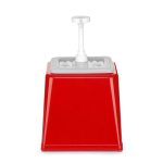 Dispenser de sos cu pompa,Hendi 2.5 L, rosu, 230x210x(H)250 mm - Image 4