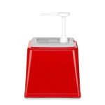 Dispenser de sos cu pompa,Hendi 2.5 L, rosu, 230x210x(H)250 mm - Image 3