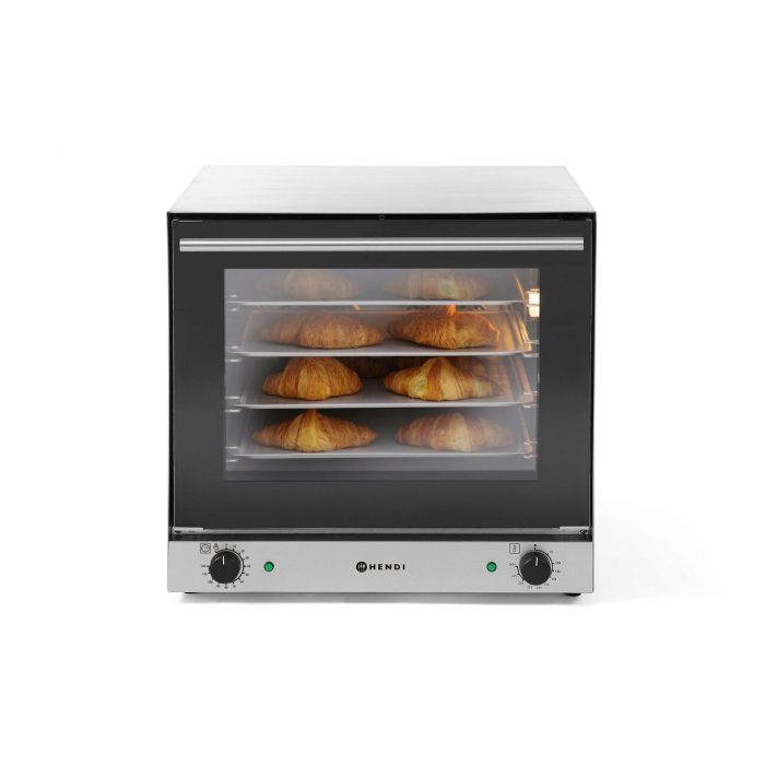 Cuptor convectie Hendi H90, 4 tavi 438x315 mm incluse, 2 elemente incalzire, 2 ventilatoare, termostat reglabil 50-300 gr C, timer 0-120 min, 2670 W,595x624x(H)572mm - Image 7