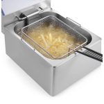 Friteuza electrica profesionala 4 litri, Hendi Kitchen Line, corp inox, termostat reglabil 0-190 gr C, 3000W, 217x400x(H)290 mm, - Image 2