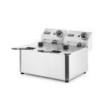 Friteuza electrica profesionala 2x4 lt, 2x3000W, inox, termostat 0-190 gr C, Hendi Kitchen LIne, 47x42x(H)33 cm - Image 3