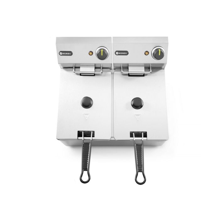 Friteuza electrica profesionala 2x4 lt, 2x3000W, inox, termostat 0-190 gr C, Hendi Kitchen LIne, 47x42x(H)33 cm - Image 5