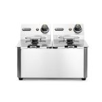 Friteuza electrica profesionala 2x4 lt, 2x3000W, inox, termostat 0-190 gr C, Hendi Kitchen LIne, 47x42x(H)33 cm - Image 2