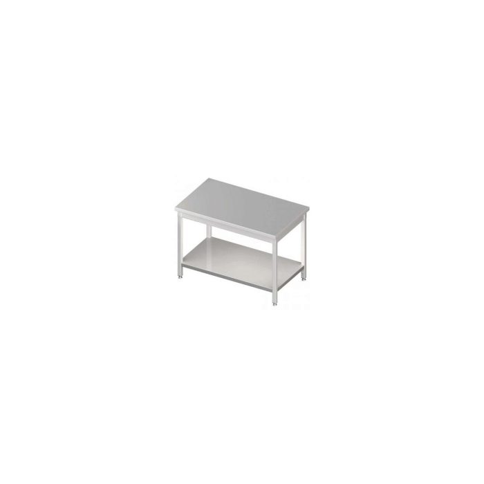Masa de lucru centrala cu polita, Hendi, inox, 1400x600x(H)850 mm, blat de lucru si polita inferioara ranforsate - Image 4