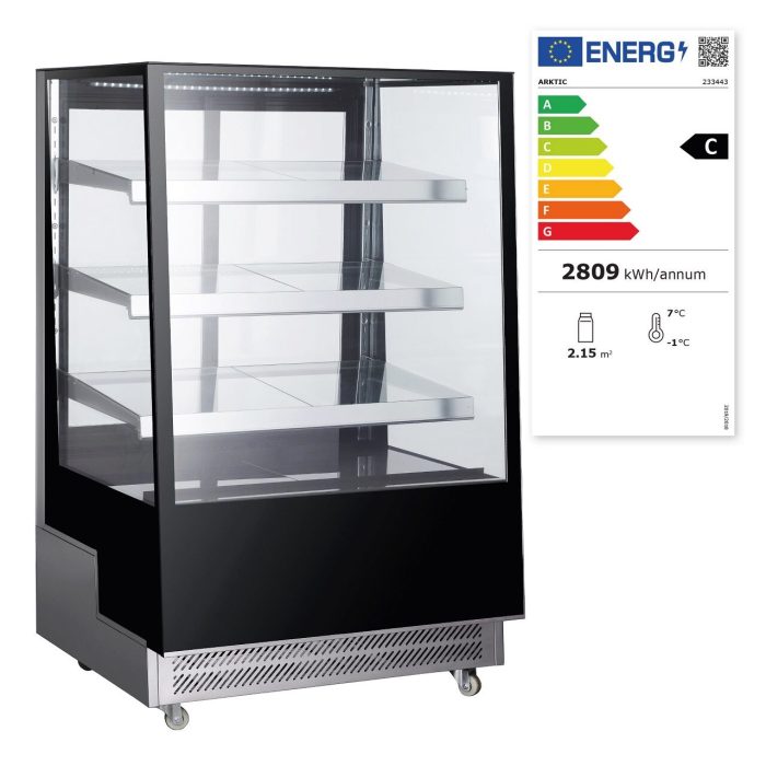 Vitrina frigorifica de prezentare interval temp. 2/6?C, 490 W corp inox, ARKTIC by Hendi, 900x805x(H)1445, 500 Litri, Clasa energetica C - Image 4