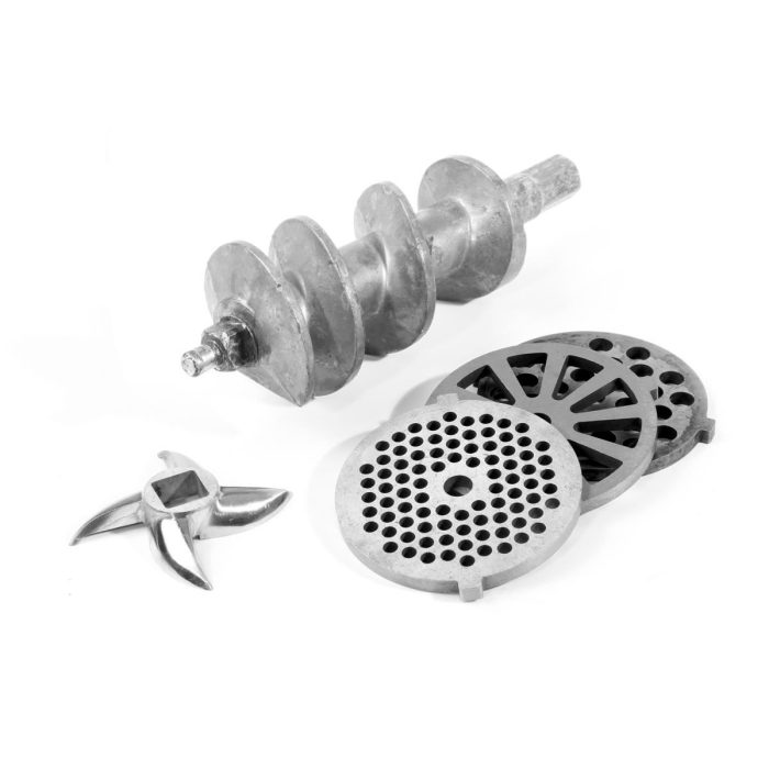Masina de tocat carne, 2 discuri taiere incluse 4 si 7 mm, 3 accesorii umplere carnati 12, 15, 20 mm, Hendi 198, corp aluminiu, palnie fonta, 400W - Image 6