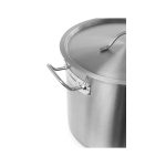 Oala cu capac,9Lit, 25 cm diametru x 18 cm inaltime, inox18/0, structura solida cu grosime 4 mm, manere nituite dublu, gama Hendi Budget Line - Image 3