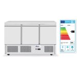 Masa frigorifica cu 3 usi, pentru pizza, cu vitrina ingrediente cu 6 tavi GN 1/4, 270+170 W, ARKTIC by Hendi, 140x70x(H)144.5 cm - Image 3
