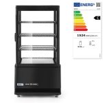 Vitrina rece pt prezentare, Negru, 68 lt, interval temp 2-6 gr C, 170 W, 3 rafturi reglabile pe inaltime, ARKTIC by Hendi, 452x406x(H)891 mm, Clasa energetica C - Image 8