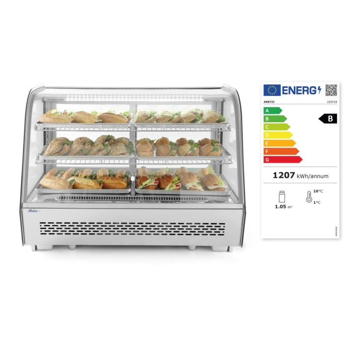 Vitrina rece de prezentare, 160 lt, interval temperatura 2-6 gr C, 160 W, ARKTIC by Hendi, 850x568x(H)686 mm, Clasa energetica B - Image 6