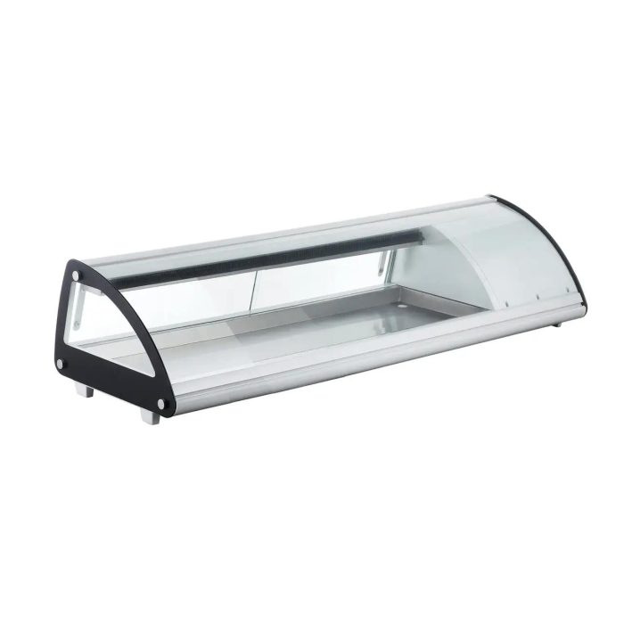 Vitrina sushi, 63 lt, pt 5 tavi GN1/3, interval temp 0-6 gr C, 160 W, geamuri glisante, corp inox, ARKTIC by Hendi, 1307x450x(H)330 mm - Image 9