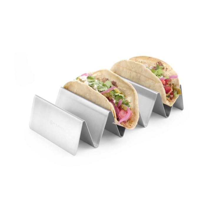 Suport din inox Hendi, pentru 4 taco/hot-dog/bagheta, 225x115x(H)50mm - Image 4