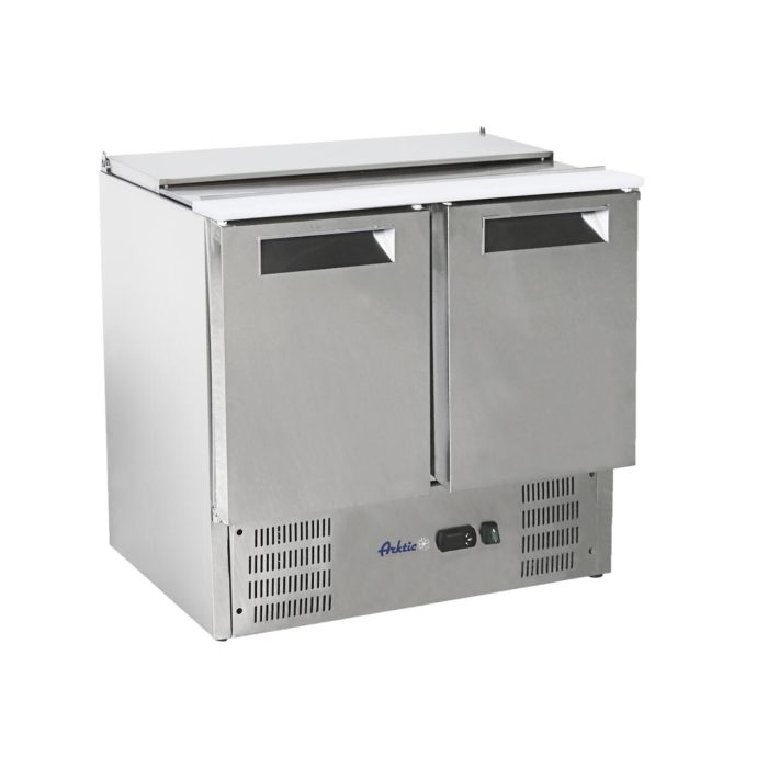 Masa rece cu 2 usi pentru salata cu capac rabatabil, 900x700x(H)860 mm - Image 2
