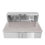 Masa rece cu 2 usi cu suprastructura si blat de lucru din granit, Arktic 900x700x(H)1070 mm - Image 2