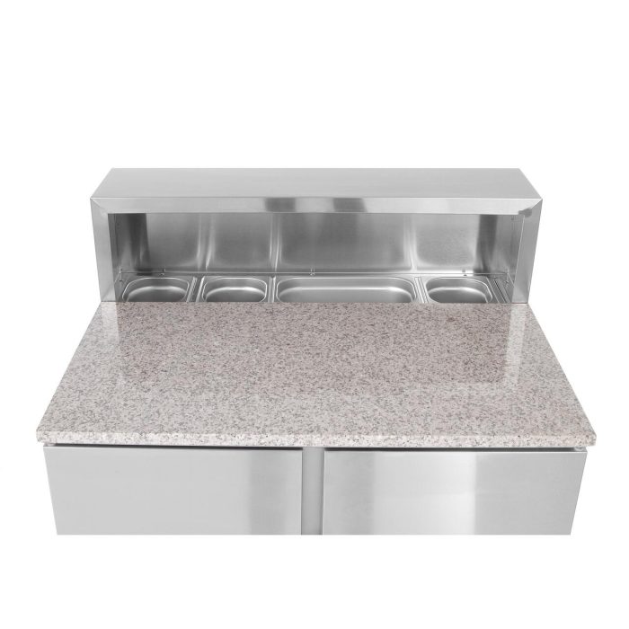Masa rece cu 2 usi cu suprastructura si blat de lucru din granit, Arktic 900x700x(H)1070 mm - Image 2