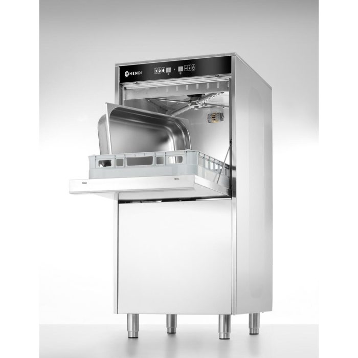 Masina de spalat vase, 50x60, electronica, cu dozator de detergent si pompa de scurgere, 400V, HENDI, 400V/7100W, 595x730x(H)1340mm - Image 3