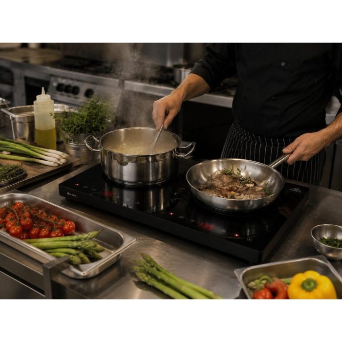 Plita dubla cu inductie Black Line, 3500W, 608x370x(H)61mm - Image 6