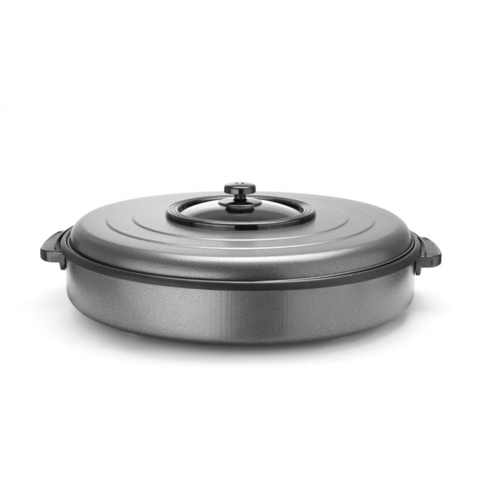 Tigaie electrica cu capac Hendi, aluminiu cu strat anti-aderent, vas interior 55x inaltime 6 cm, exterior 62x inaltime 19 cm, 230 V, 1600 W - Image 8