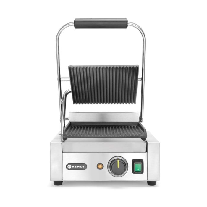 Contact grill, suprafete striate din fonta cu invelis ceramic, 1800 W, corp inox, Hendi, potrvit si pentru uz profesional - Image 4