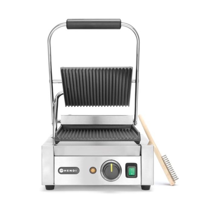 Contact grill, suprafete striate din fonta cu invelis ceramic, 1800 W, corp inox, Hendi, potrvit si pentru uz profesional - Image 7