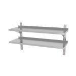 Raft de perete dublu reglabil, cu doua suporturi din otel, HENDI, 1000x300x(H)600mm