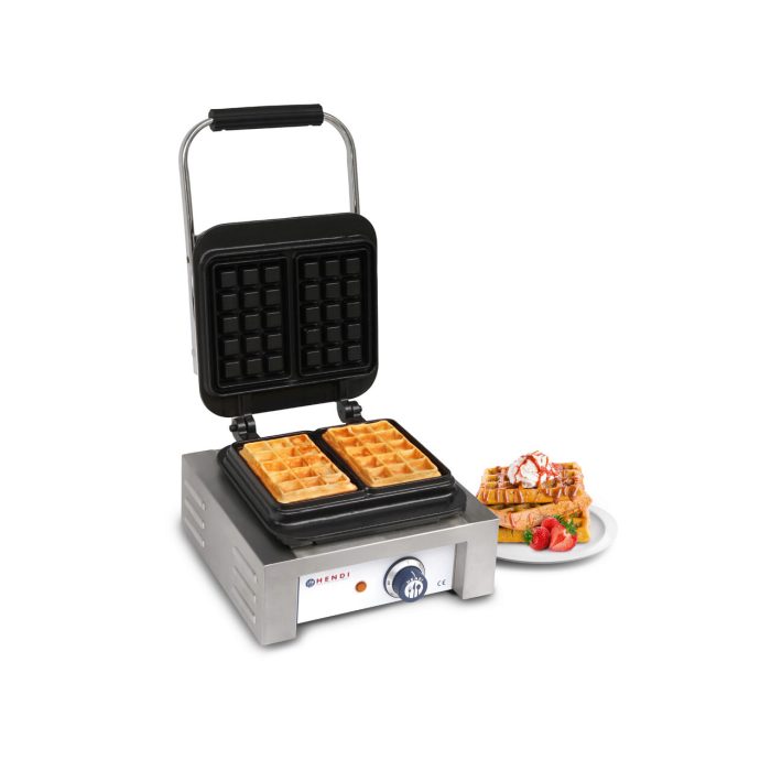 Aparat Hendi Brussels pentru vafe / waffles, 2200W, 2 placi dreptunghiulare 3x5 cm - Image 2