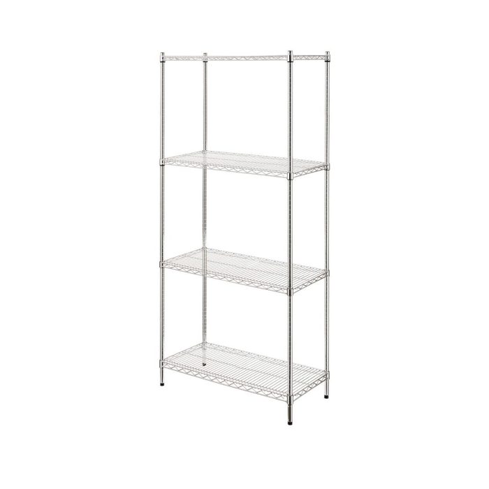 Raft metalic pentru depozitare cu 4 rafturi reglabile, sustine 125 kg/polita, Inox, 910x455x(H)1830 mm, Hendi - Image 2