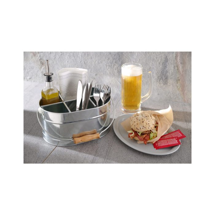 Set rustic tacamuri si servetele, Hendi, tip galeata, 245x167x(H)132, otel galvanizat - Image 3