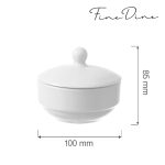 Bol zahar cu capac Fine Dine Bianco diametru 100x(H)85 mm, portelan alb - Image 4